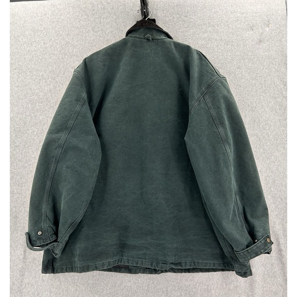 Vintage 90s Carhartt Blanket Lined Green Chore Barn Coat Ext Size 4XL Made USA - Picture 6 of 10